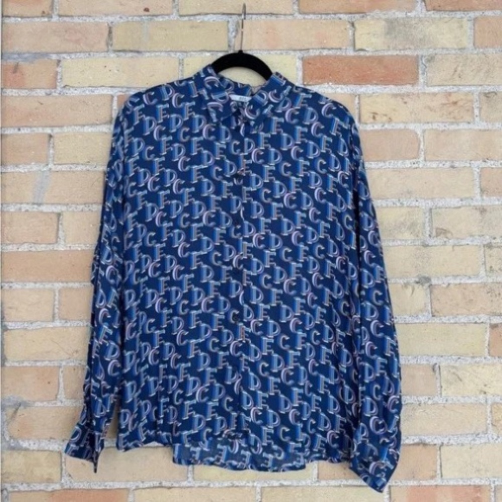 Blue Patterned Women's Top